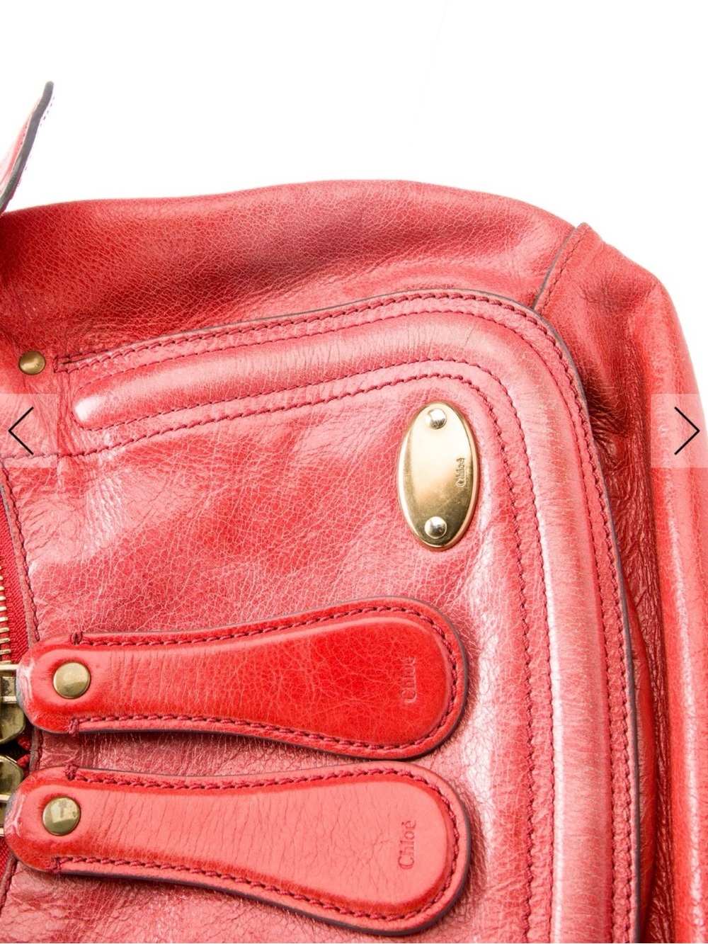 Chloe Vintage Red Leather Shoulder Bag - Picture 5 of 6